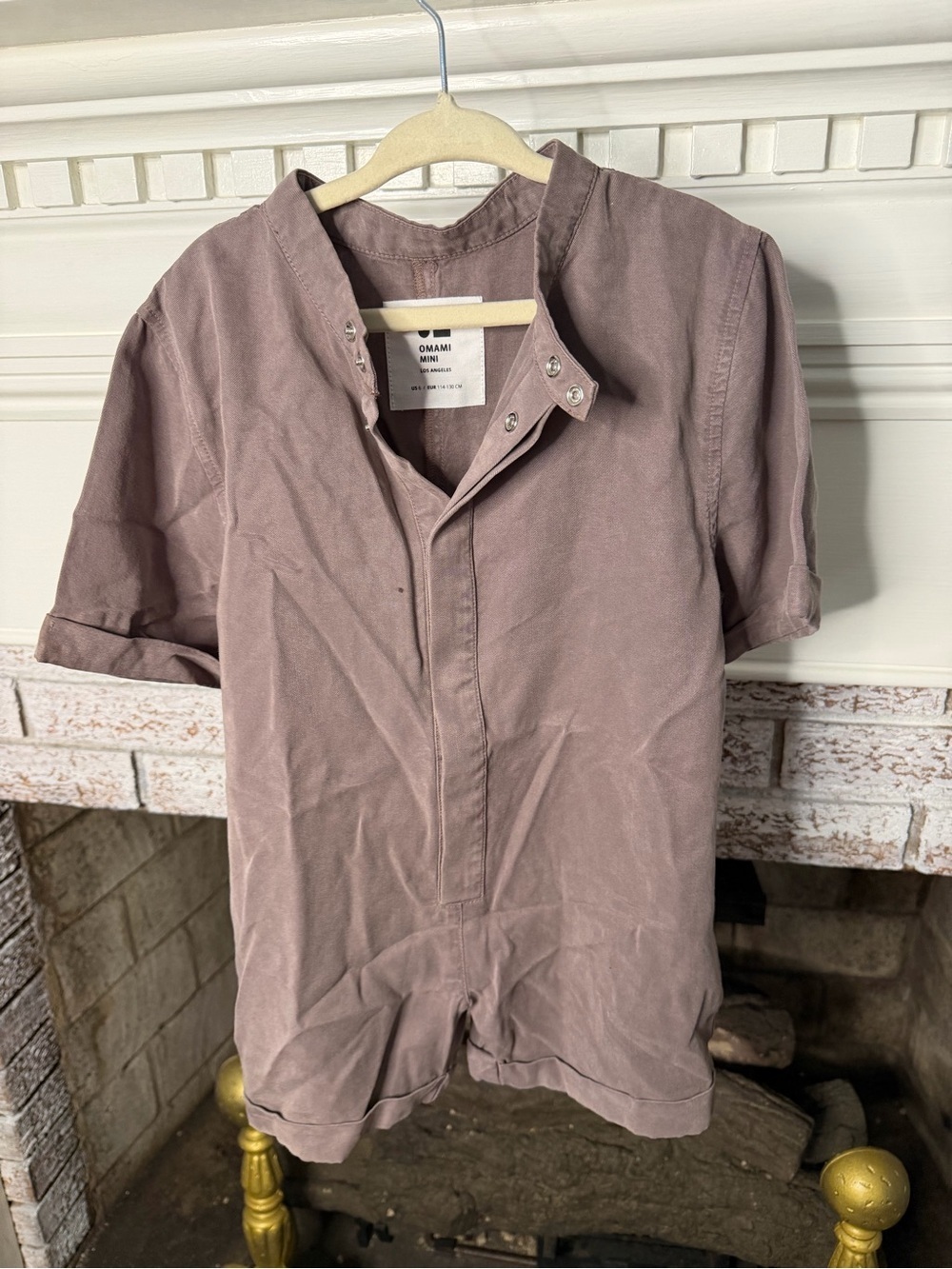 Omamimini Short Sleeve Casual Button-Down play suit